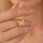 Gold butterfly necklace