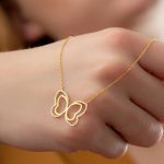 Gold butterfly necklace